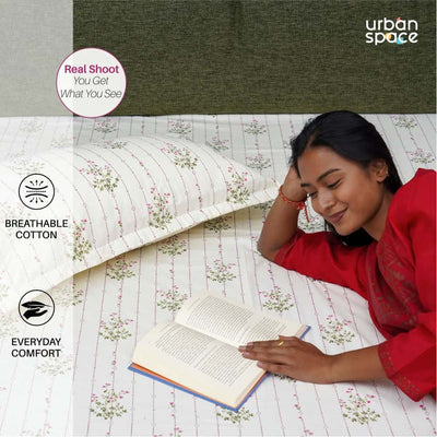 Fitted King Size Cotton Bedsheet - Sedum Pink