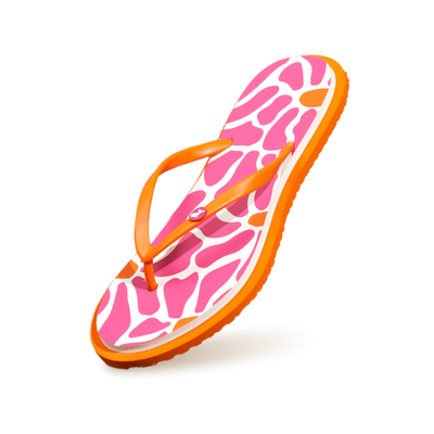 Printed Flip Flops : Pink