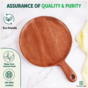 Wooden Pizza Plate - 10 inch (Neem Wood | Jointless)
