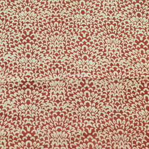 Maroon Floral Hand Block Printed Cotton Fabric