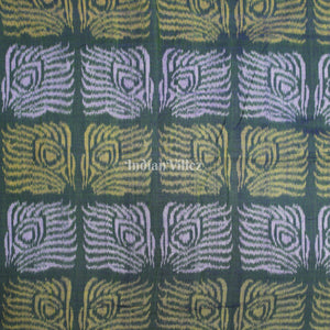 White Yellow Design Sambalpuri Ikat Cotton Fabric