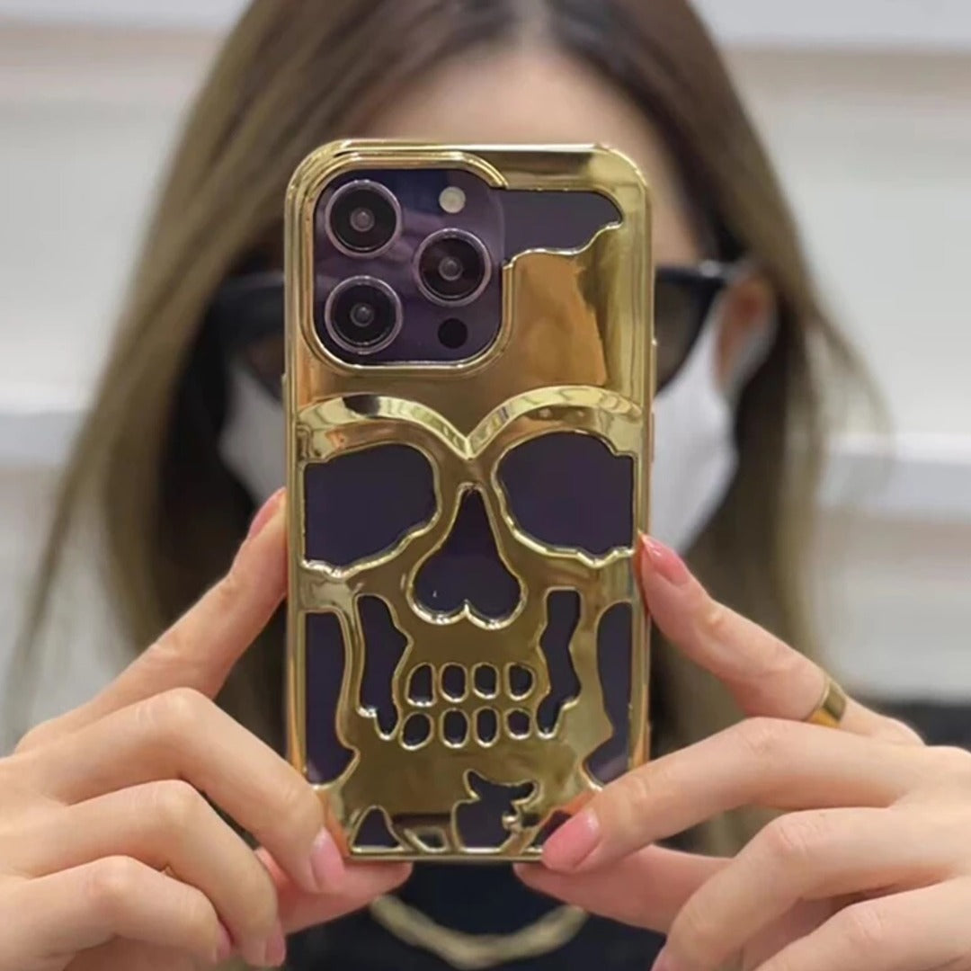 iPhone 15 Series Hollow Skull Design Case