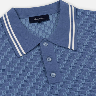 Alma De Ace Rivea Knitted Blue Polo Shirt