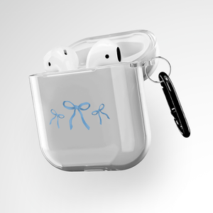 Aesthetic Blue Bows Clear Airpods 2nd Gen Case Covers