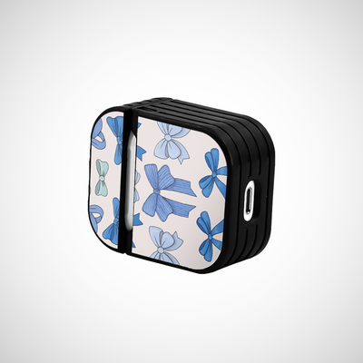Aesthetic Blue Bow Glass Airpods 2nd Gen Case Covers