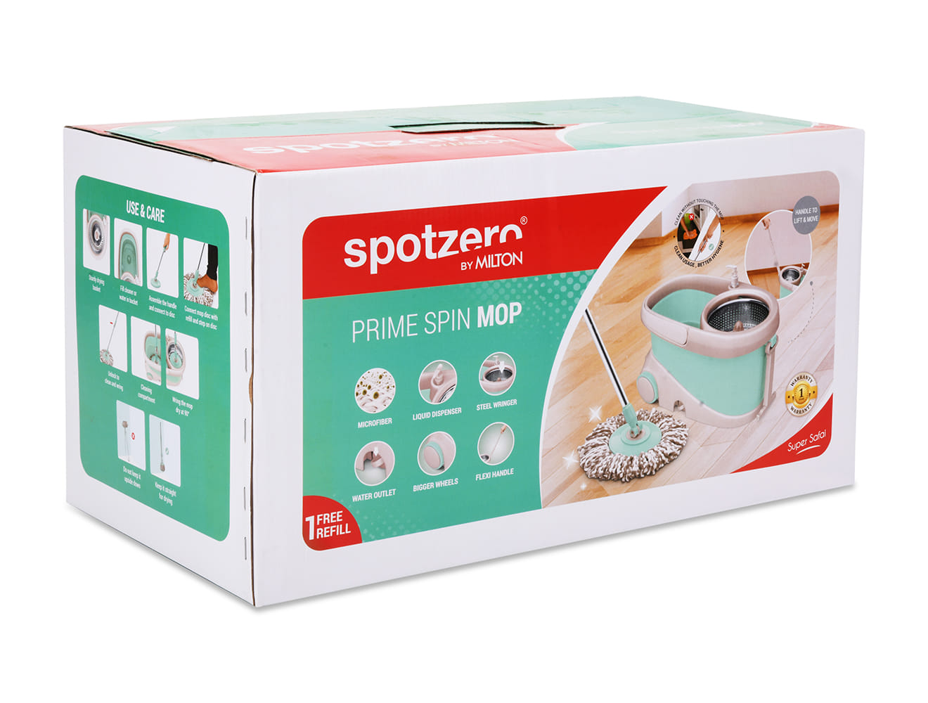 Prime Mop with Big Wheels and Stainless Steel Wringer (Spotzero by Milton)