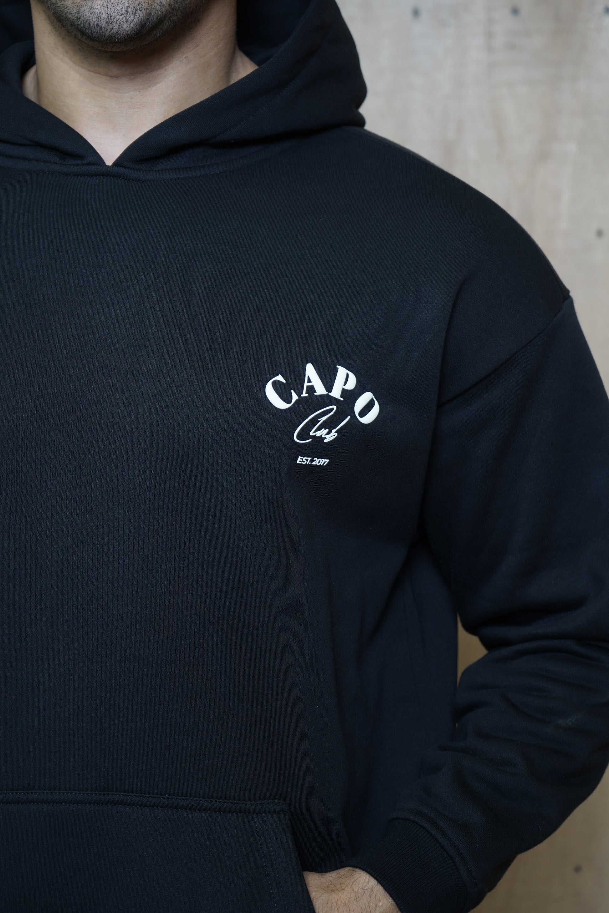 CAPO Club Relaxed Black Hoodie