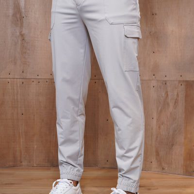 CAPO Smart Cuffed Light Grey Cargo Pants
