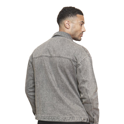 CAPO Washed Black Zip-Up Denim Jacket