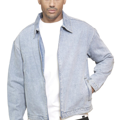 CAPO Denim Washed Blue Zip-Up Jacket