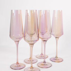 Estelle Colored Champagne Flute - Set of 6 {Iridescent}