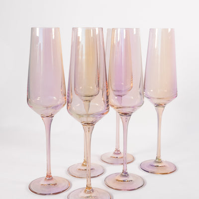 Estelle Colored Champagne Flute - Set of 6 {Iridescent}