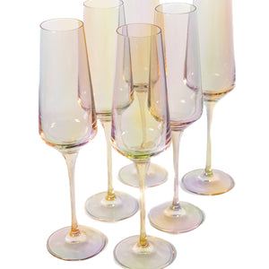 Estelle Colored Champagne Flute - Set of 6 {Iridescent}