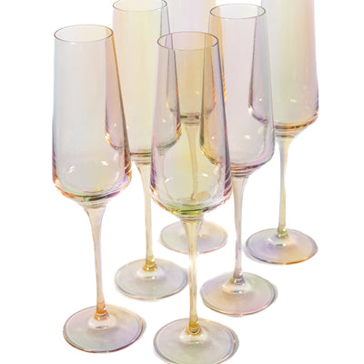 Estelle Colored Champagne Flute - Set of 6 {Iridescent}
