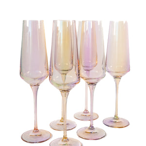 Estelle Colored Champagne Flute - Set of 6 {Iridescent}