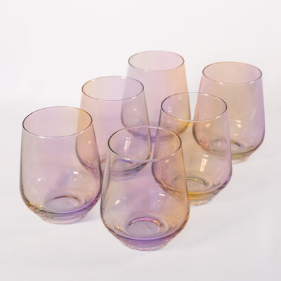 Estelle Colored Wine Stemless - Set of 6 {Iridescent}