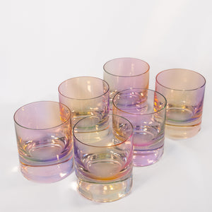 Estelle Colored Rocks Glass - Set of 6 {Iridescent}