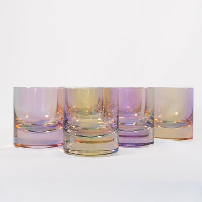 Estelle Colored Rocks Glass - Set of 6 {Iridescent}