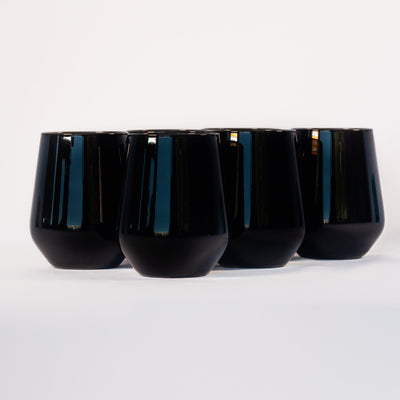 Estelle Colored Wine Stemless - Set of 6 {Black}