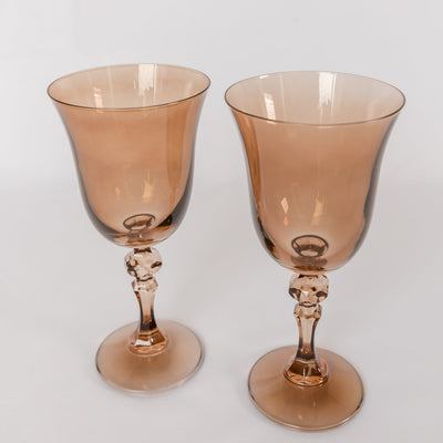 Estelle Colored Regal Goblet - Set of 2 {Mocha Mousse (Our Amber Smoke)}