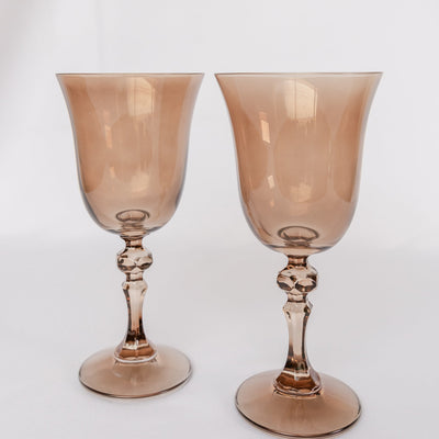 Estelle Colored Regal Goblet - Set of 2 {Mocha Mousse (Our Amber Smoke)}
