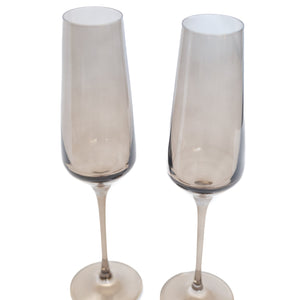 Estelle Colored Champagne Flute - Set of 2 {Gray Smoke}