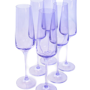 Estelle Colored Champagne Flute - Set of 6 {Lavender}