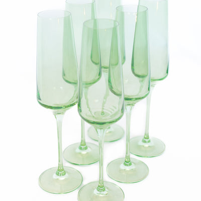 Estelle Colored Champagne Flute - Set of 6 {Mint Green}