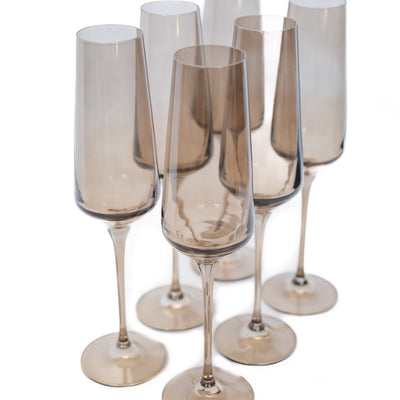 Estelle Colored Champagne Flute - Set of 6 {Gray Smoke}