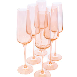 Estelle Colored Champagne Flute - Set of 6 {Blush Pink}