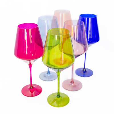 Estelle Colored Wine Stemware - Set of 6 {Mixed Set}