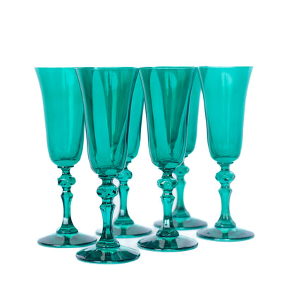Estelle Colored Regal Flute - Set of 6 {Emerald Green}