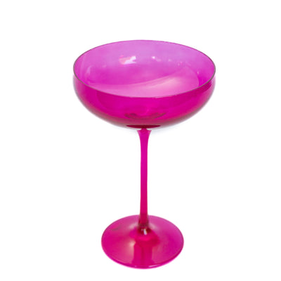 Estelle Colored Champagne Coupe Stemware - Set of 6 {Viva Magenta (Our Fuchsia)}