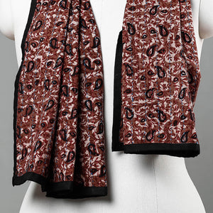 Brown - Sanganeri Block Printed Tagai Work Cotton Stole