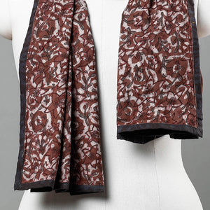 Brown - Sanganeri Block Printed Tagai Work Cotton Stole
