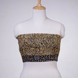 Brown - Rangoli Kalamkari Block Printed Cotton Blouse Piece