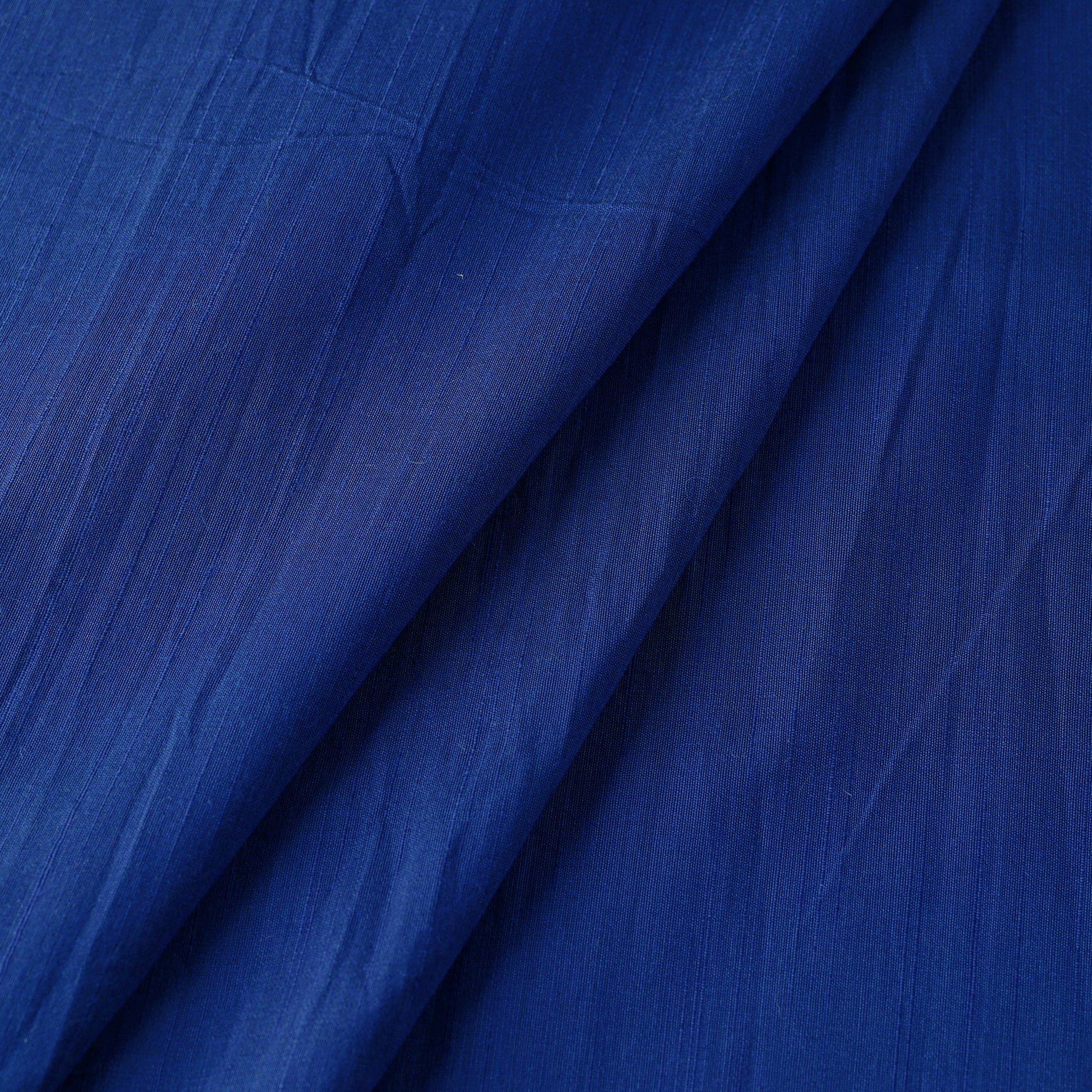 Blue - Elegant Slub Silk Plain Fabric 02