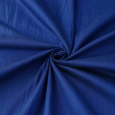 Blue - Elegant Slub Silk Plain Fabric 02