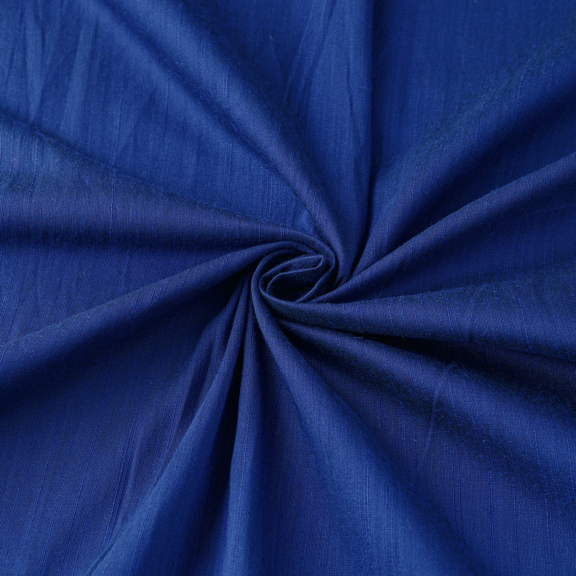 Blue - Elegant Slub Silk Plain Fabric 02