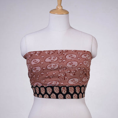Brown - Rangoli Bindaas Block Printing Cotton Blouse Material