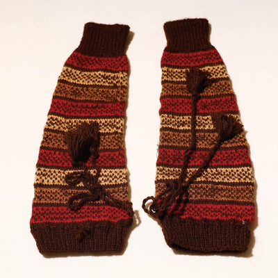 Brown - Kumaun Hand Knitted Woolen Leg Warmer