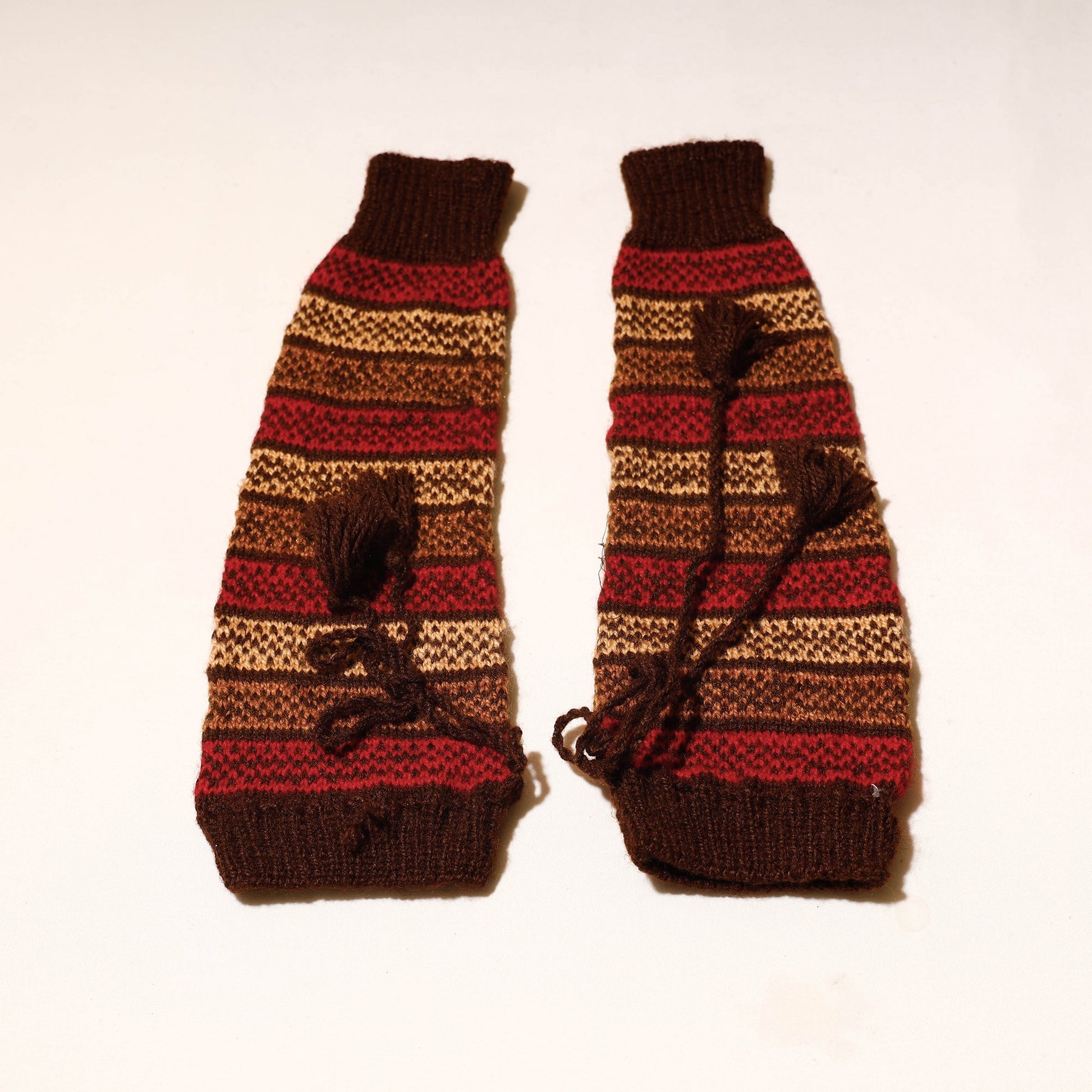 Brown - Kumaun Hand Knitted Woolen Leg Warmer