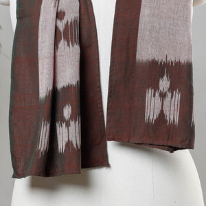 Brown - Handloom Cotton Pochampally Ikat Stole