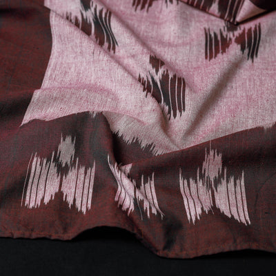 Brown - Handloom Cotton Pochampally Ikat Stole