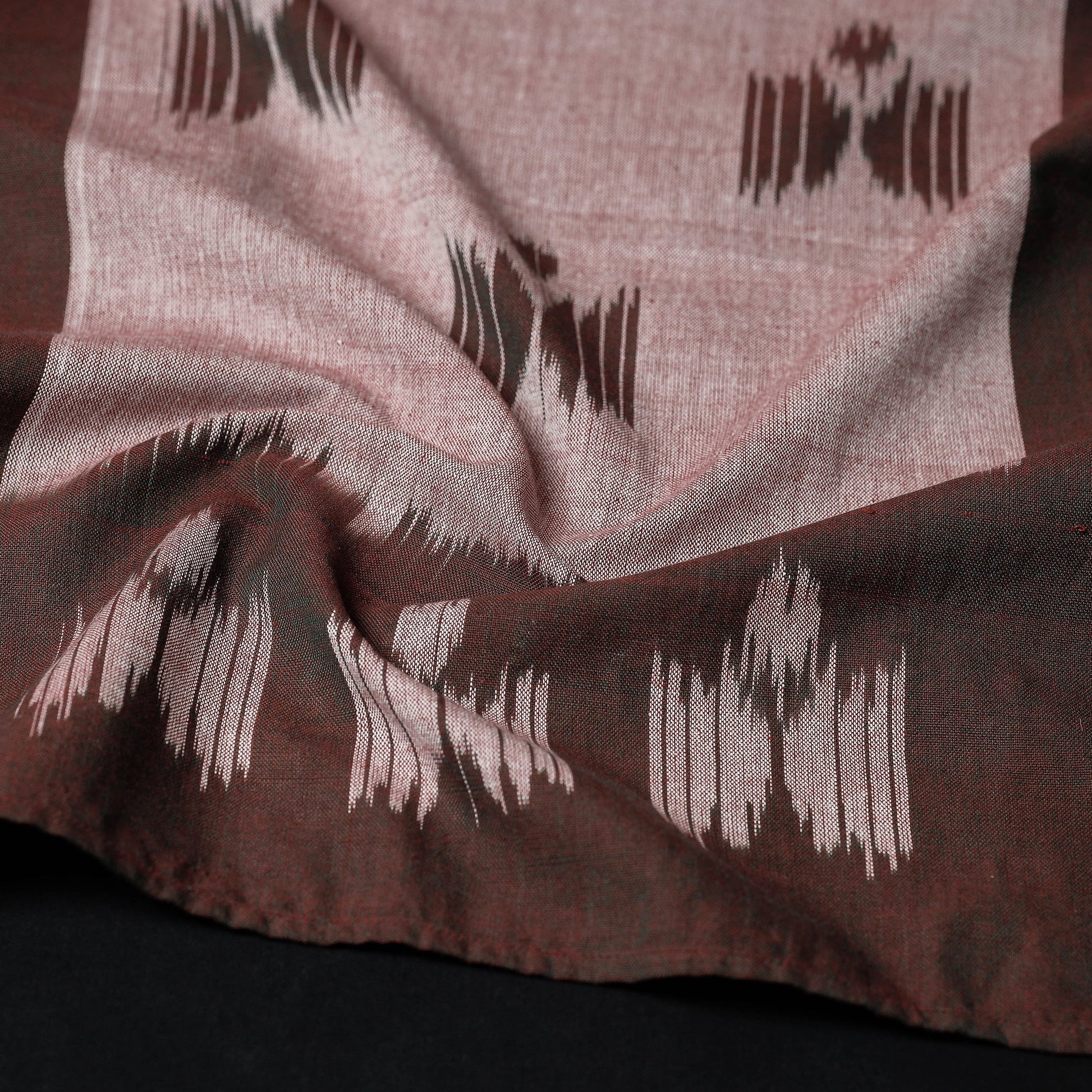 Brown - Handloom Cotton Pochampally Ikat Stole