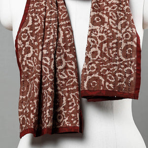 Brown - Bagru Block Printed Tagai Work Cotton Stole