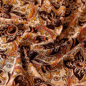 Beige - Pedana Kalamkari Block Printed Cotton Fabric