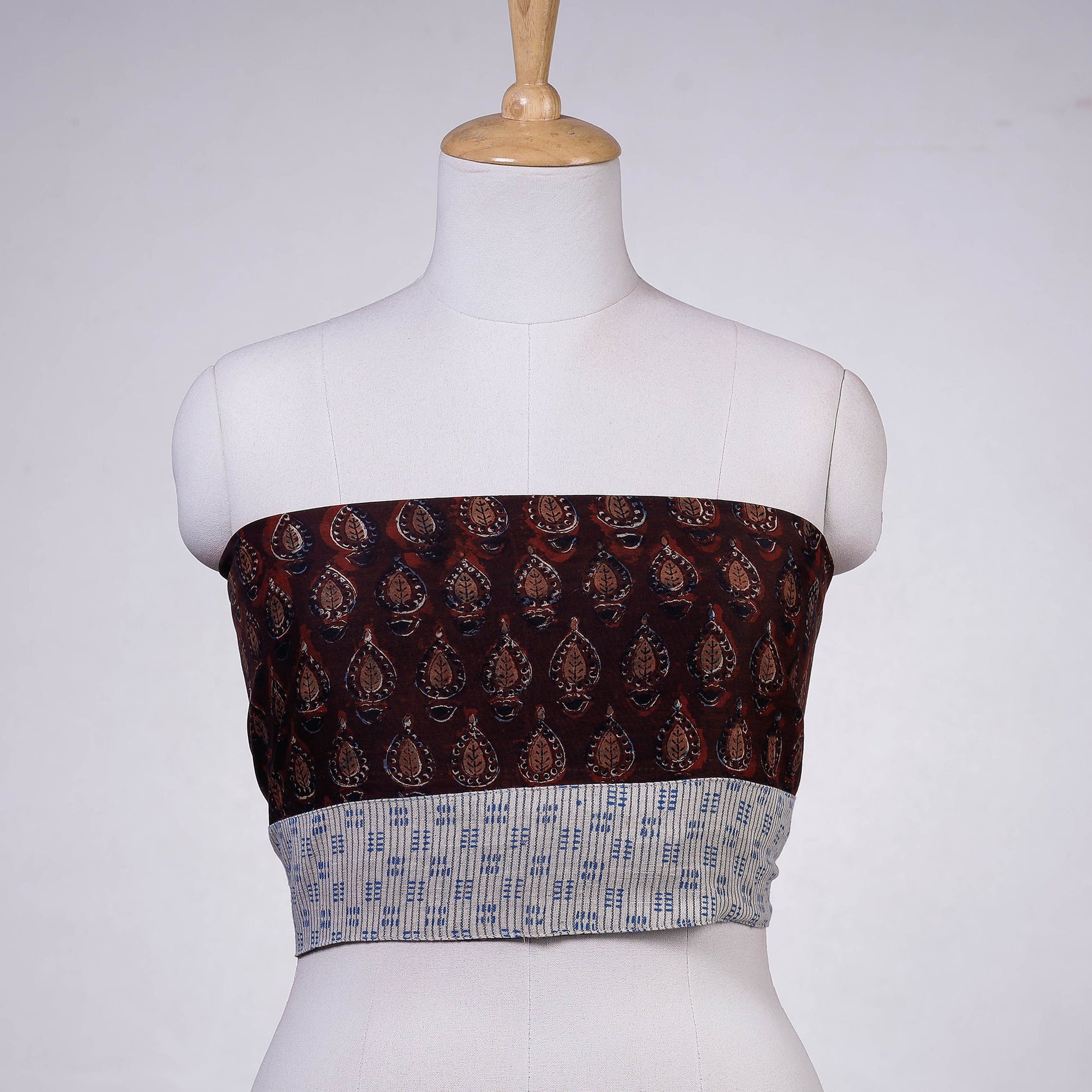 Brown - Rangoli Bagru Block Printing Chanderi Silk Blouse Piece