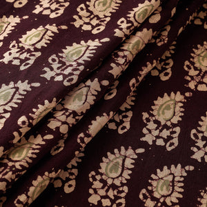 Brown - Hand Printed Cotton Batik Fabric