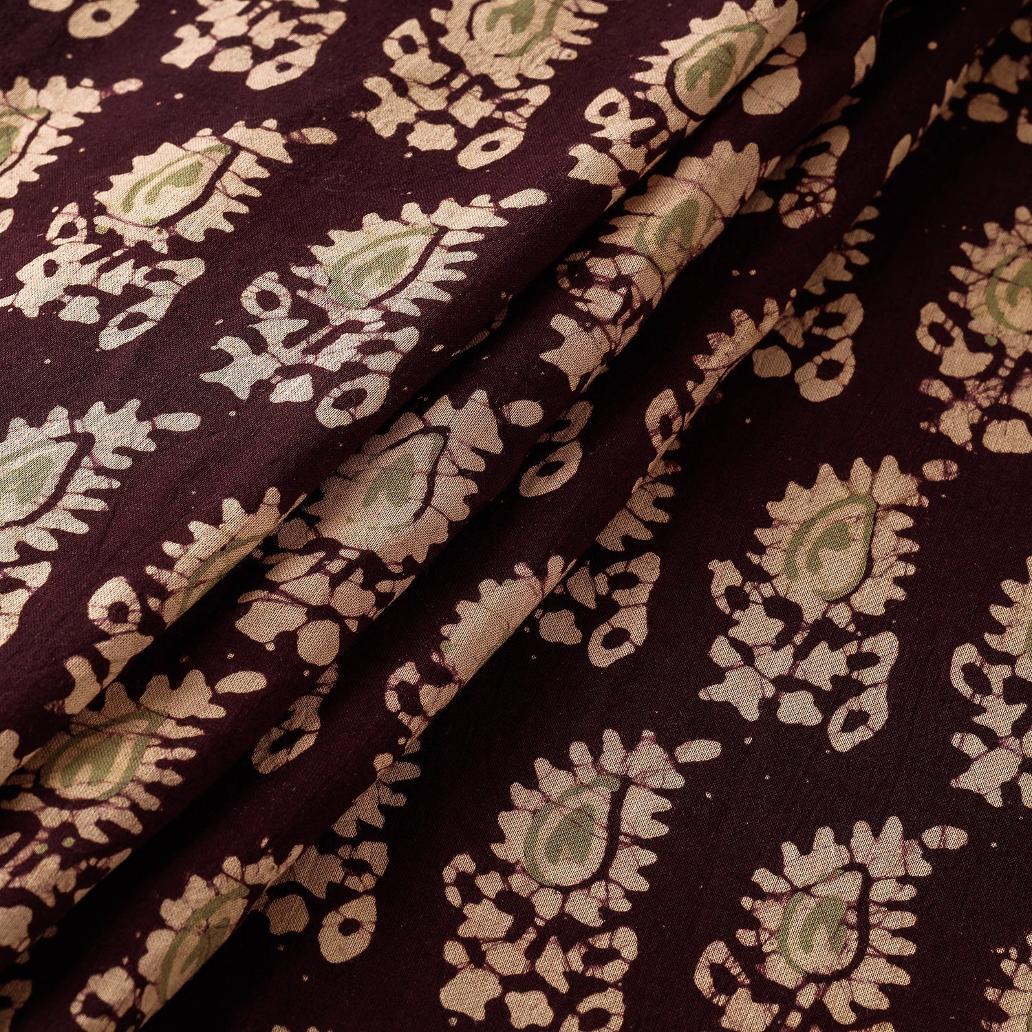 Brown - Hand Printed Cotton Batik Fabric